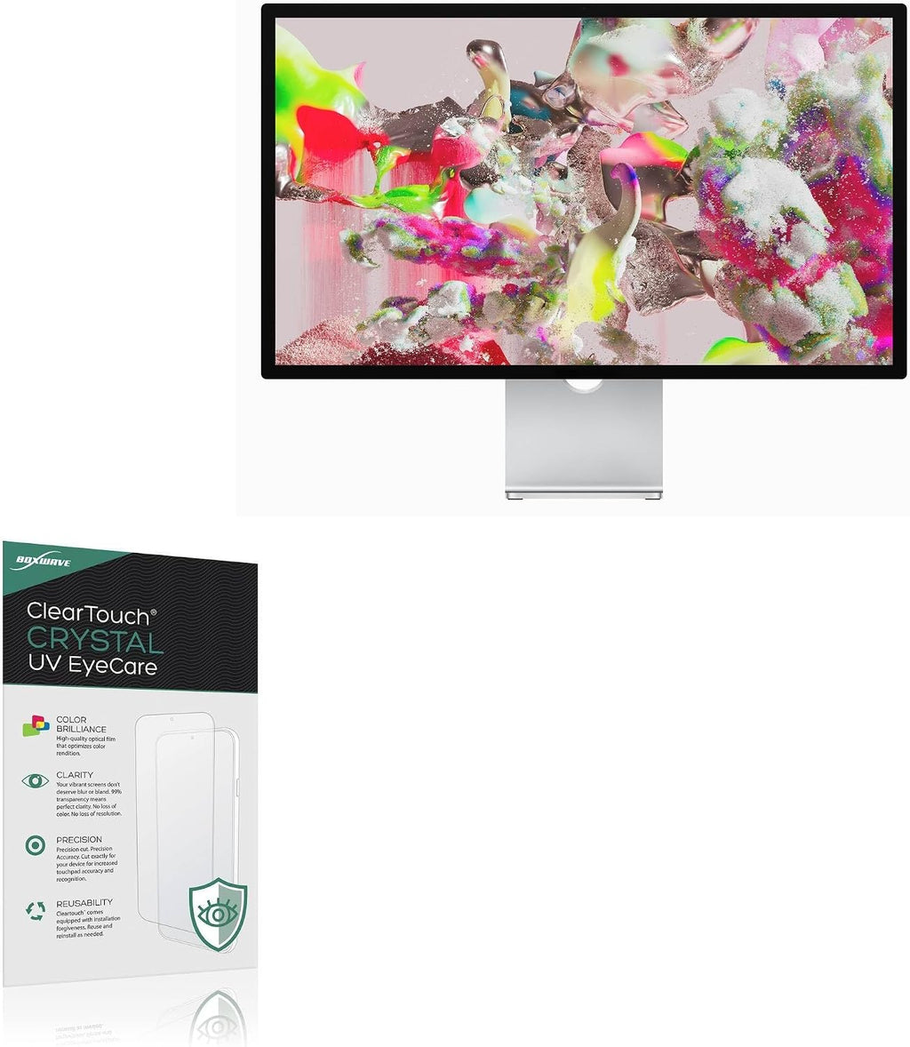 BoxWave Screen Protector Compatible With Apple Studio Display (27 in) - ClearTouch Crystal Anti-UV EyeCare (2-Pack), Filters out Harmful Blue Light Reduce Fatigue