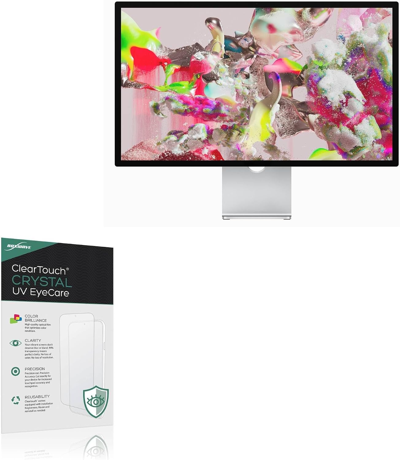 BoxWave Screen Protector Compatible With Apple Studio Display (27 in) - ClearTouch Crystal Anti-UV EyeCare (2-Pack), Filters out Harmful Blue Light Reduce Fatigue