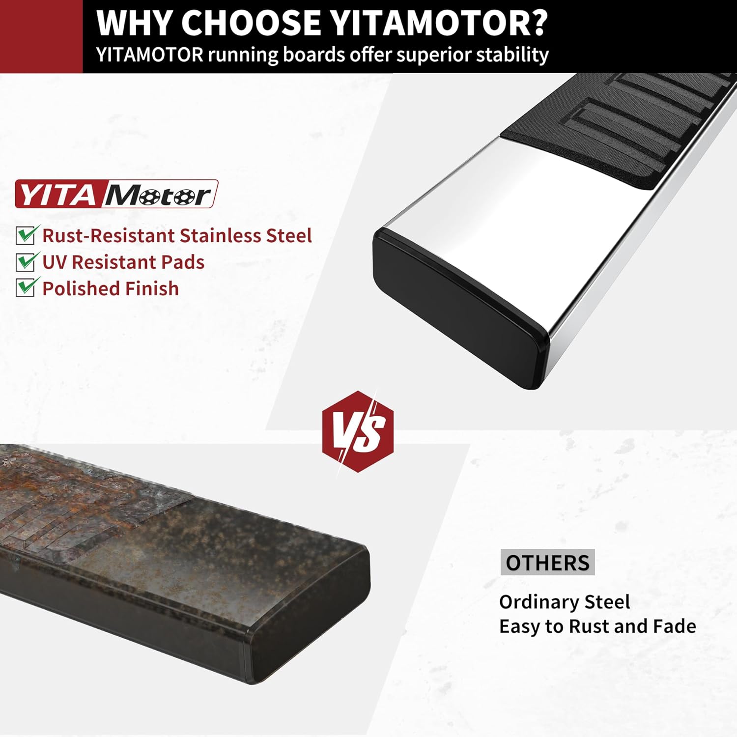 YITAMOTOR 6.5 inches Running Boards Compatible with 2015-2026 Chevy Colorado/GMC Canyon Crew Cab Side Step Nerf Bars