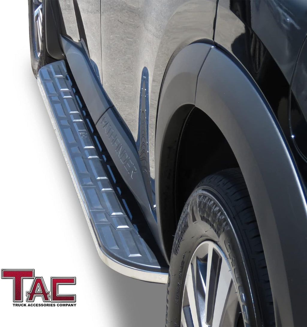 TAC Cobra Running Boards Compatible with 2022-2024 Pathfinder SUV Side Steps Nerf Bars Step Rails Aluminum Black Off-Road City Exterior Accessories 2 Pieces one Pair