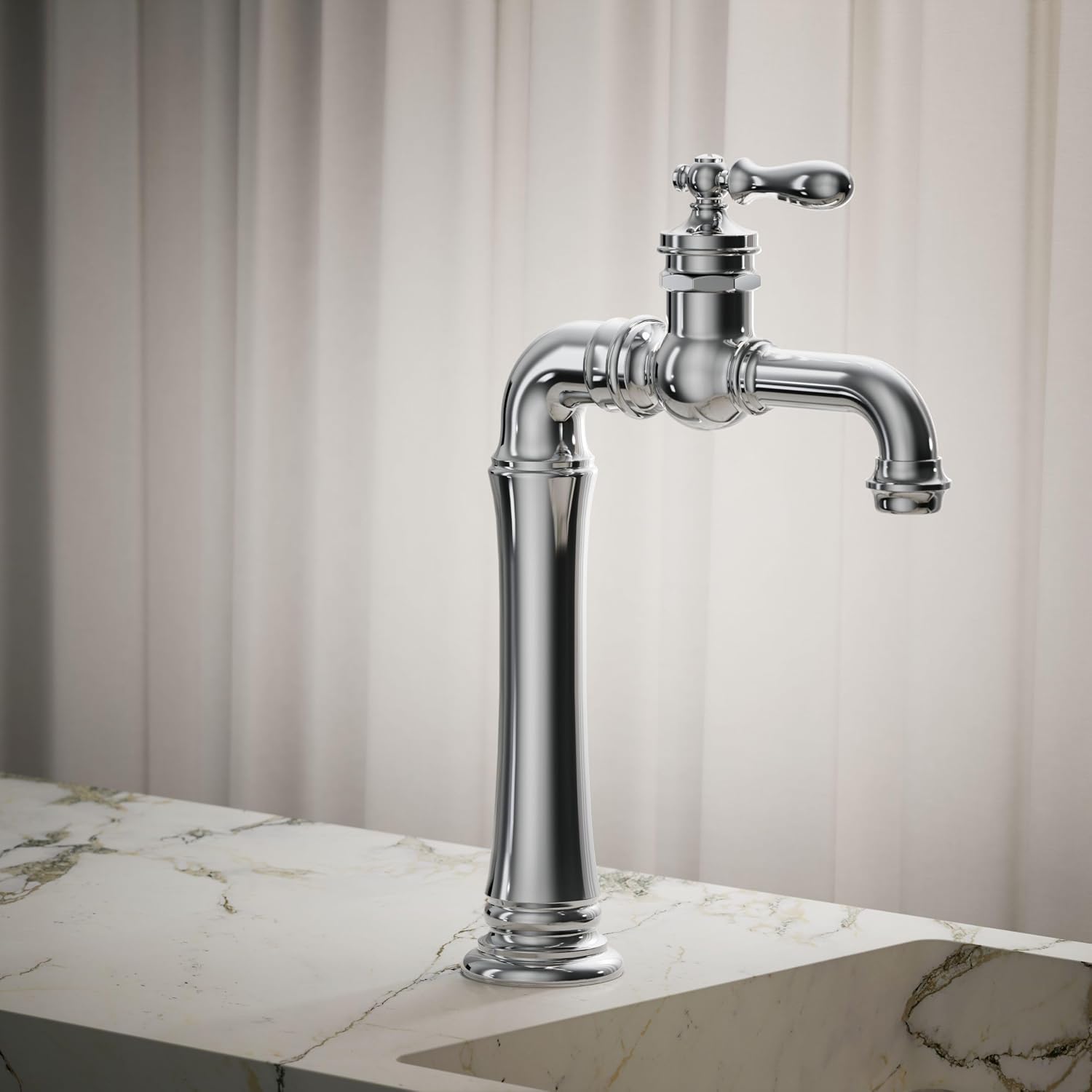Kohler 72763-9M-CP Artifacts® Gentleman's® Single-Handle Bathroom Sink Faucet, 1.2 gpm, Polished Chrome