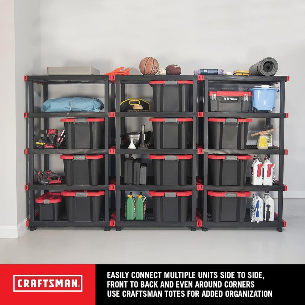 CX Craftsman 5-Tier Highly Durable Storage Rack, 5 Shelves That Support up to 200lbs/shelf, Organization and Storage, Weather-Resistant Design, Easy Assembly, American Made (72.3'H x 40'W x 24'D)