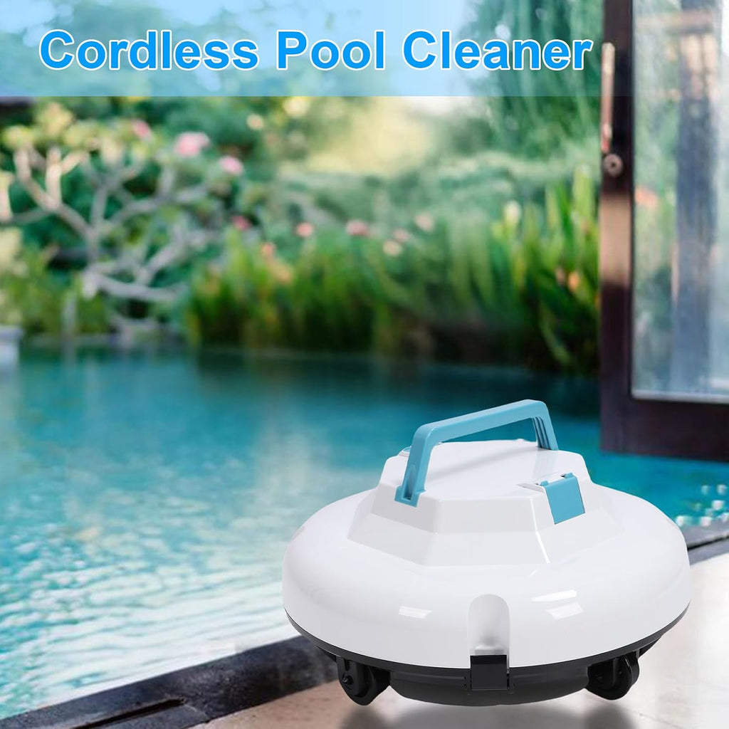Luqeeg Robotic Pool Vacuum, Cordless Robotic Pool Cleaner Automatic Pools Vacuum Robot, Powerful Suction, 120 Mins Runtime, Cleaning Area Up to 100 Square Meters, One Button Start (#1)