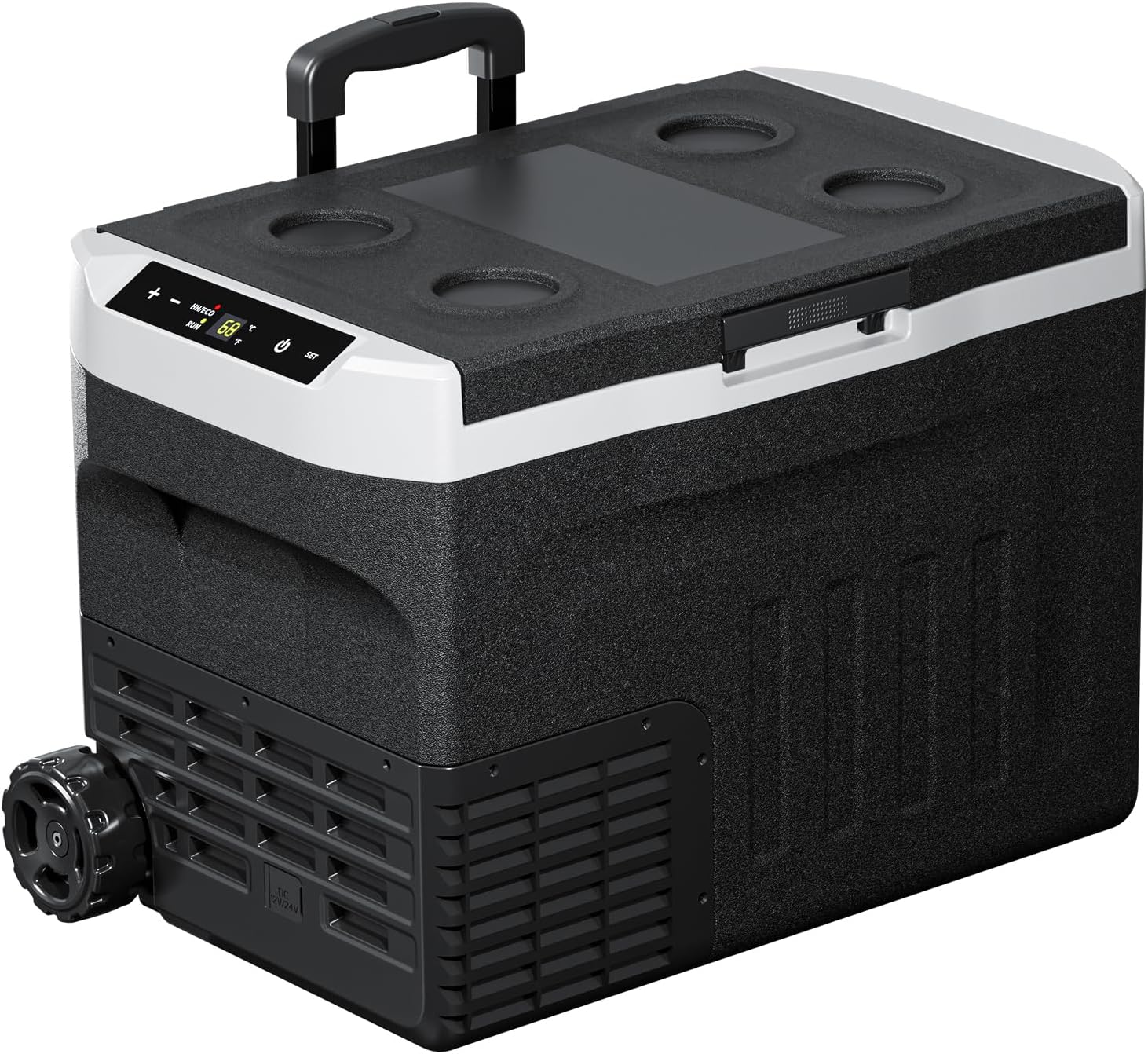 12 Volt Car Refrigerator, 43QT(10L) -4°F~68°F, Dual Power 12/24V DC & 110-240V AC Electric Fridge, Battery Powered Cooler, Portable Freezer for Camping, Travel, RV, Truck, Boat & Home Use