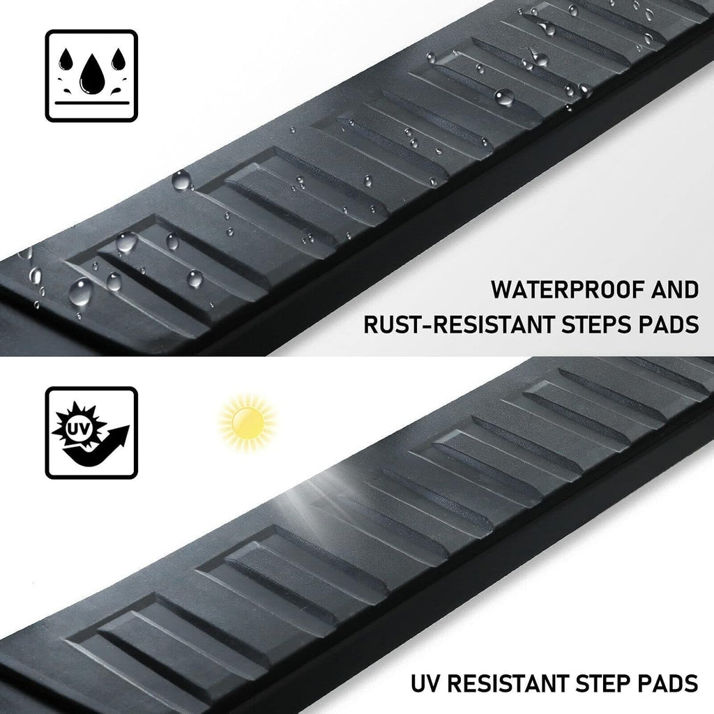 6 Inch Running Boards Compatible with 2019-2026 Ford Ranger Super Crew Cab with 4 Full Size Doors. Ford Ranger Steps Rock Sliders Step Bar Side Steps. Galvanized Carbon Steel Black Nerf Bar.