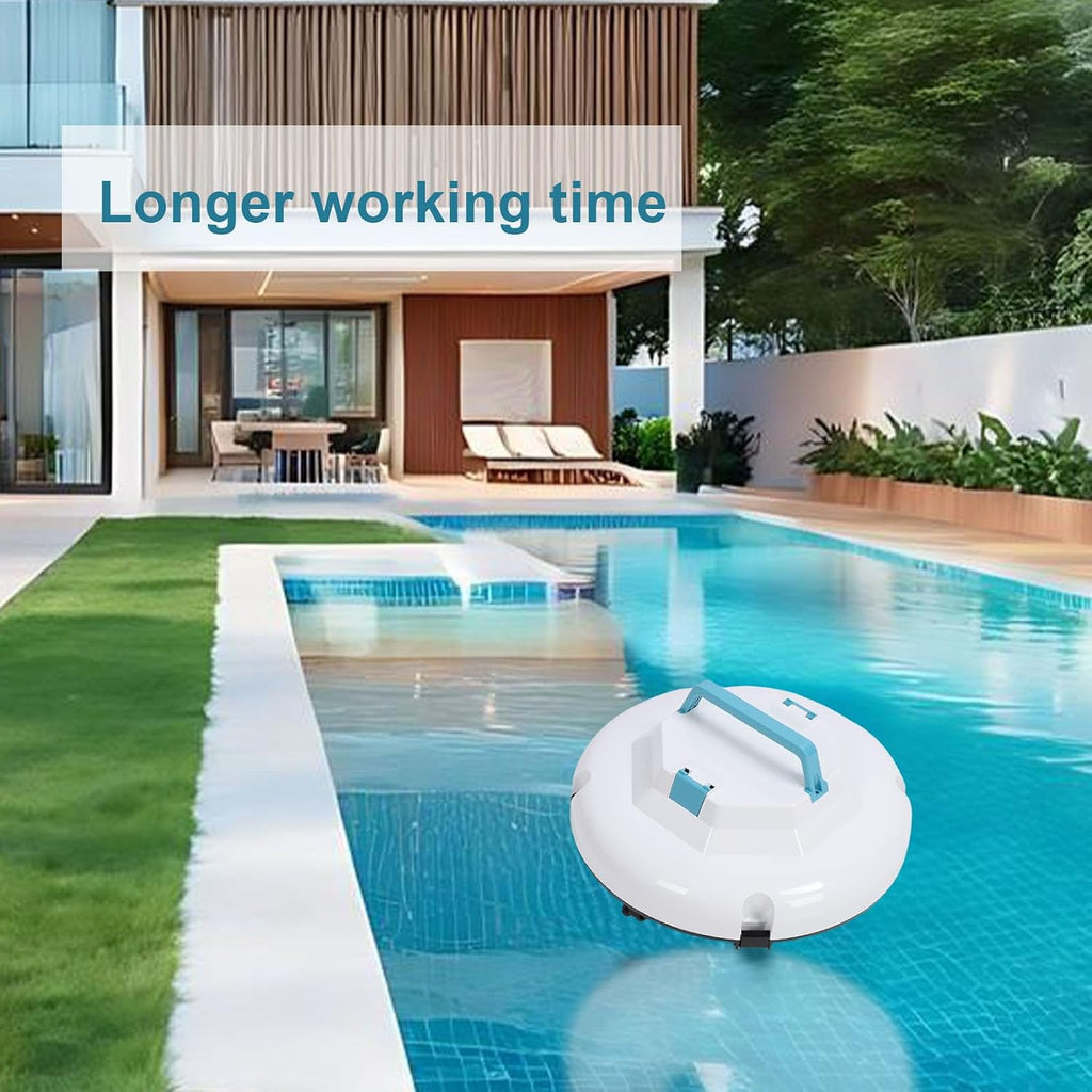 Luqeeg Robotic Pool Vacuum, Cordless Robotic Pool Cleaner Automatic Pools Vacuum Robot, Powerful Suction, 120 Mins Runtime, Cleaning Area Up to 100 Square Meters, One Button Start (#1)