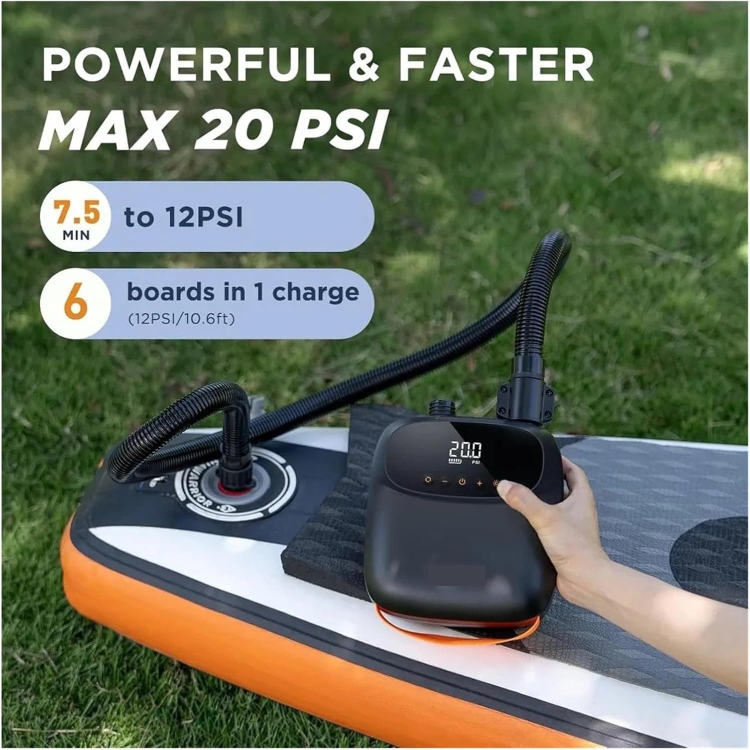 Tire Inflator, Paddle Board Pump Electric Portable SUP Pump Dual-Stage Inflation & Auto-Off Air Pump For Stand Up Paddle,Dual Use Air Pump