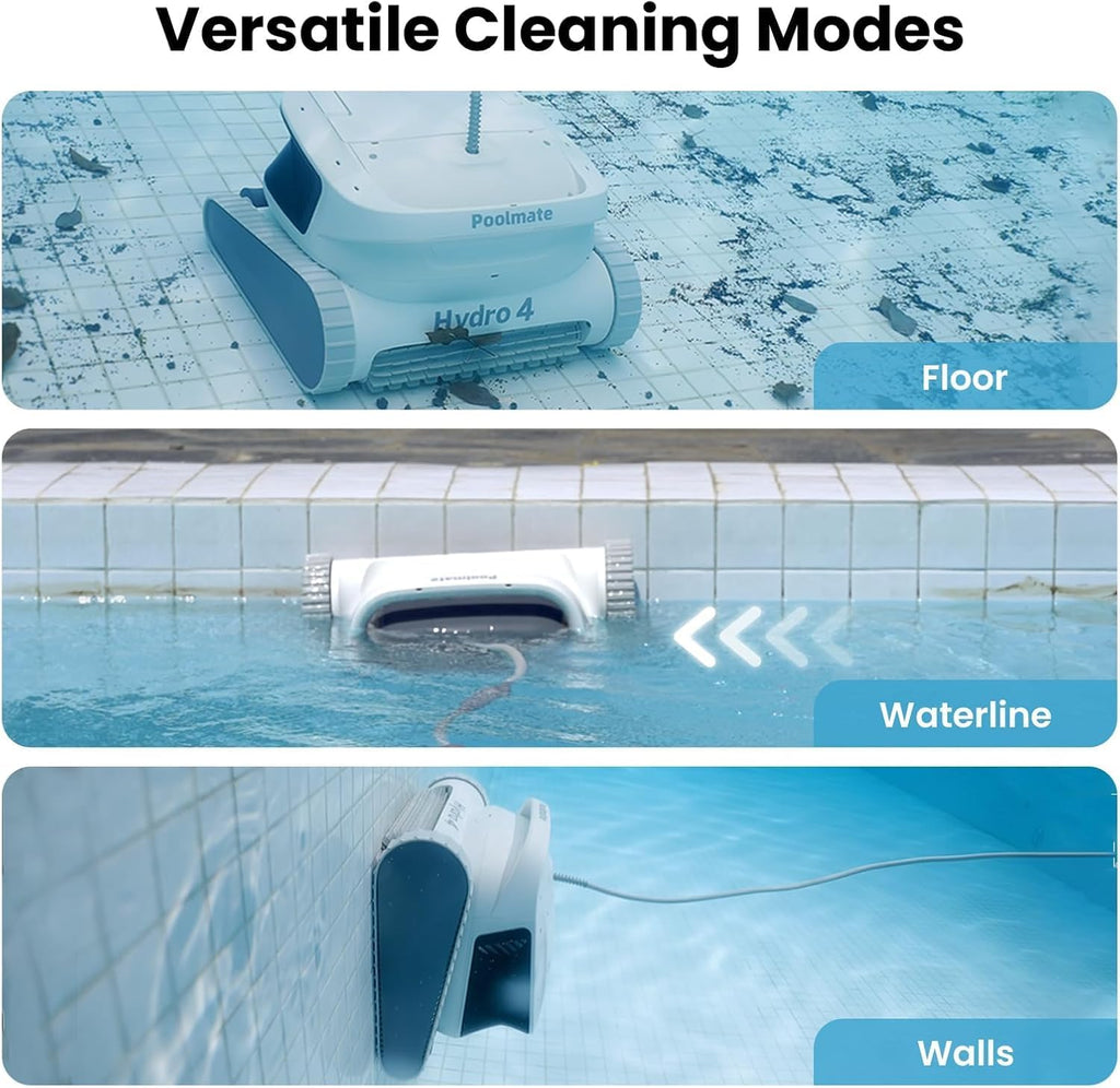 Chasing Hydro 4 Corded Robotic Pool Cleaner, Pool Vacuum for Inground Aboveground Pools, Floor Wall Waterline Cleaning, 4.1L Filter Basket, Pool Cleaner Robot Ideal for Pools up to 50 FT in Length