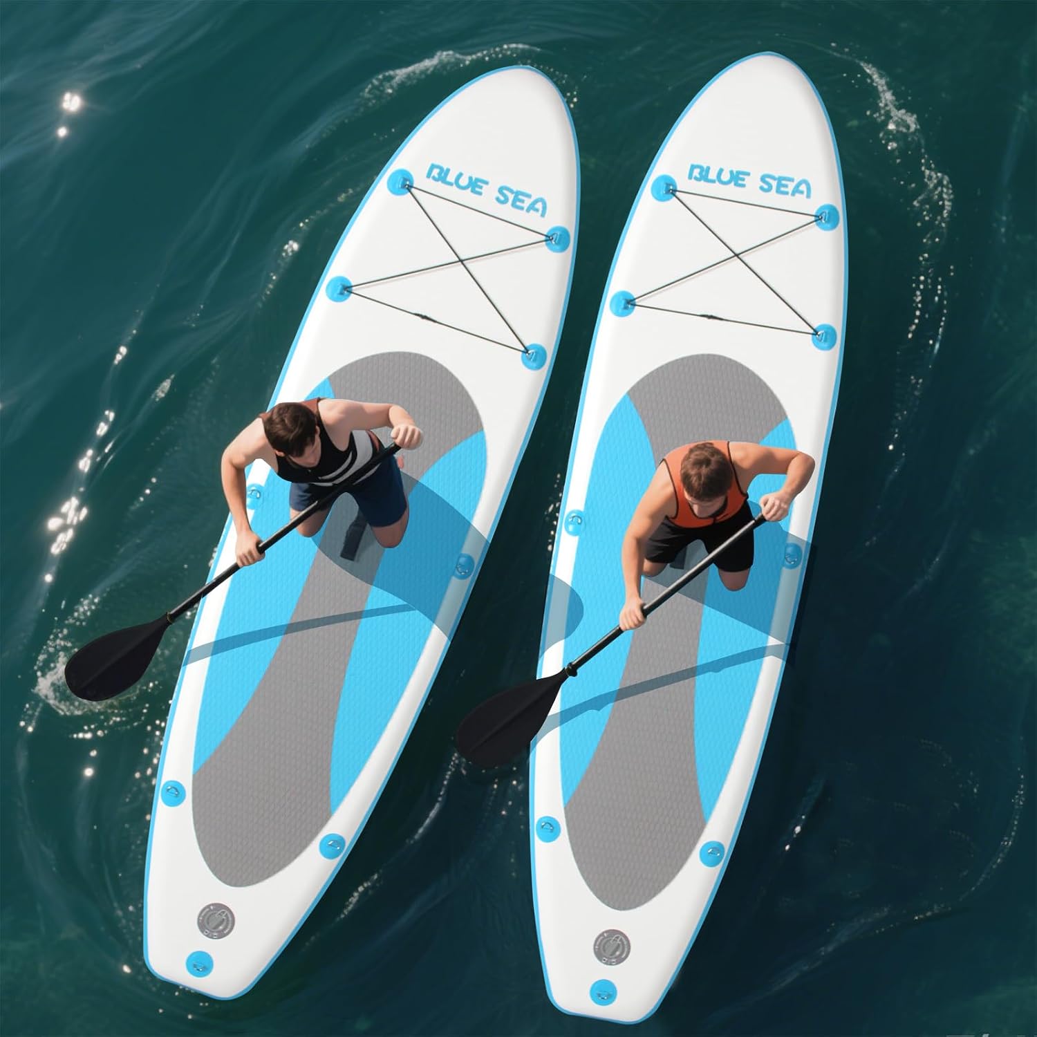 Inflatable Stand up Paddle Board, Extra Wide SUP, with Premium Paddleboard Accessories, Hand Pump, Backpack, Adult & Youth, for Yoga Fishing Paddling