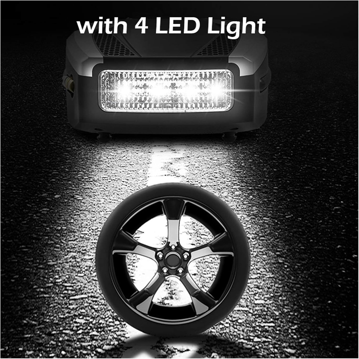 Air Compressor Tire inflator DC 12V Portable Car Tire Pump w/ Emergency LED Light Long Power Cord Auto Shut Off Electric Air Pump for Car Tires Bicycle and Other Inflatables