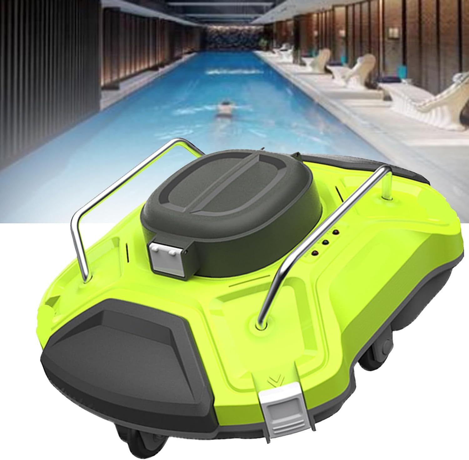 Automatic Pool Vacuum Cleaner, Pool Cleaner Robot,Cordless Robotic Pool Cleaner,360° Powerful Cleaning Pool Equipment,with Strong Suction,Automatically Dock