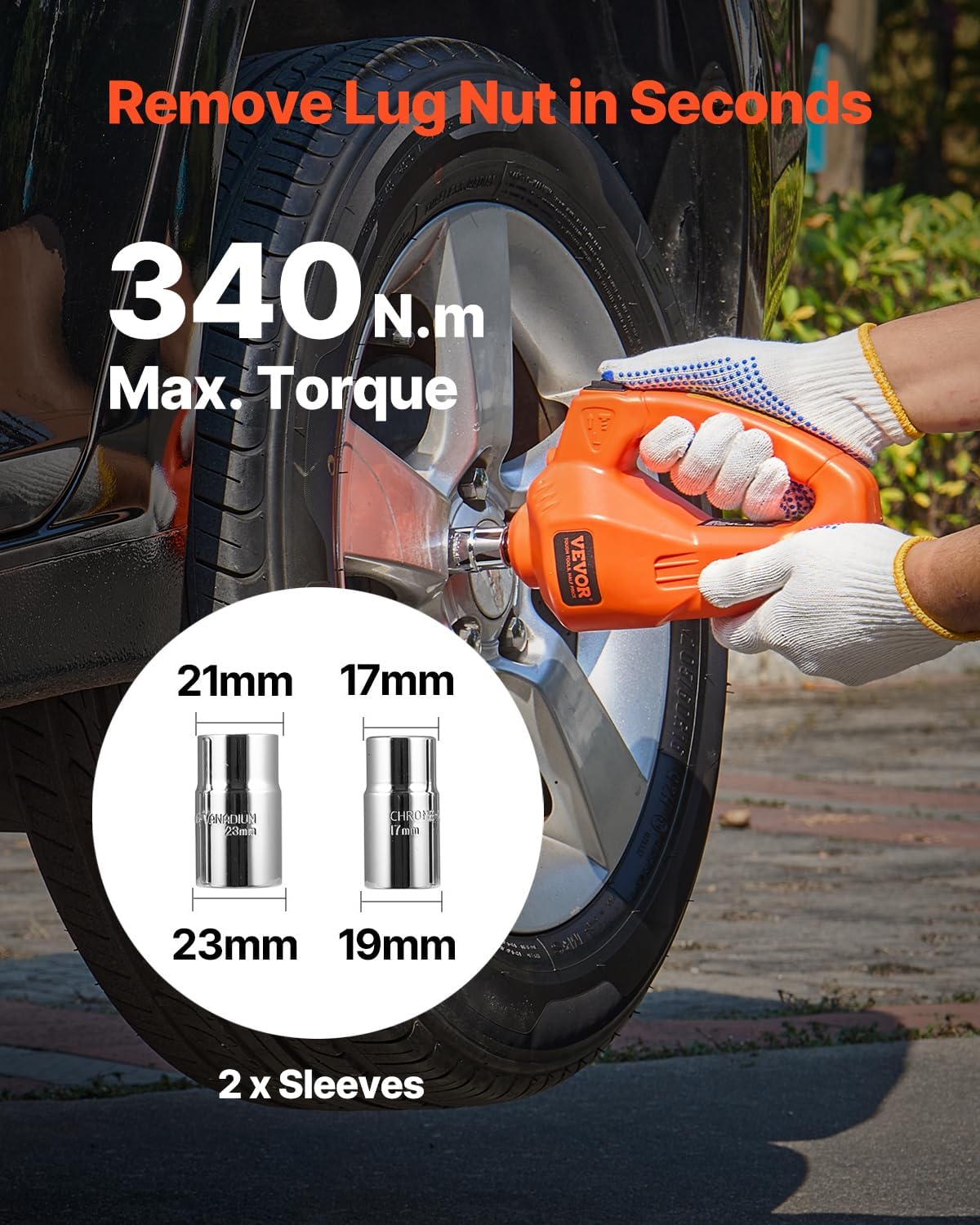 VEVOR Electric Car Jack, 5 Tons /11000 lbs, Electric Scissor Jack with Built-in Inflator, 12V Tire Change Replacement with Electric Impact Wrench & LED Light, Portable Jack kit for Sedan, SUV, Truck