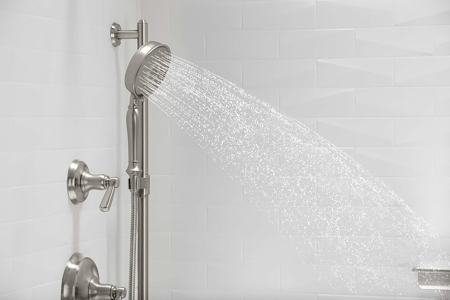 KOHLER 22178-BN Purist 2.5¬†gpm¬†Multifunction Hand Shower Kit with¬†Katalyst¬†Air-Induction Technology, Vibrant Brushed Nickel