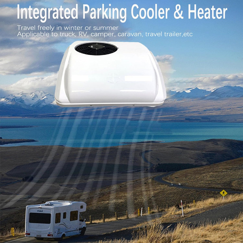 Rooftop Air Conditioner, All-in-One Unit RV Rooftop, Low Noise, Electric Scroll Air Compressor, for Truck RV AC Parking (12V)