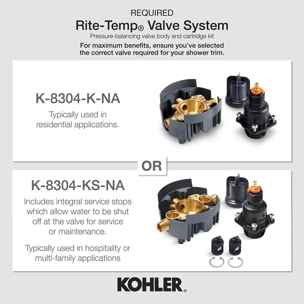 KOHLER K-TS14423-3-2MB Purist Rite-Temp Valve Trim with Cross Handle, Faceplate with Handle, Trim Only, Valve Required, Vibrant Brushed Moderne Brass