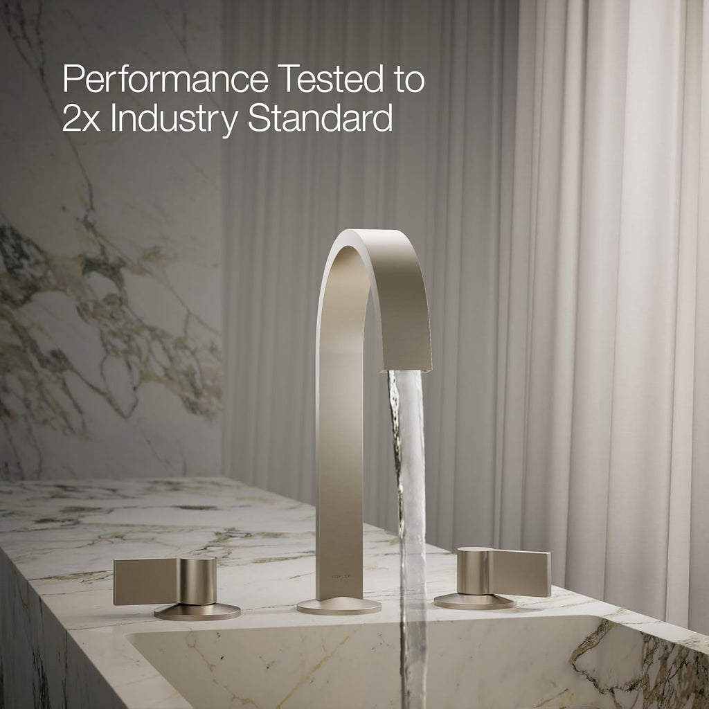 Kohler 77968-BN Components® Bathroom Sink Faucet spout with Ribbon Design, 1.2 gpm, Vibrant Brushed Nickel