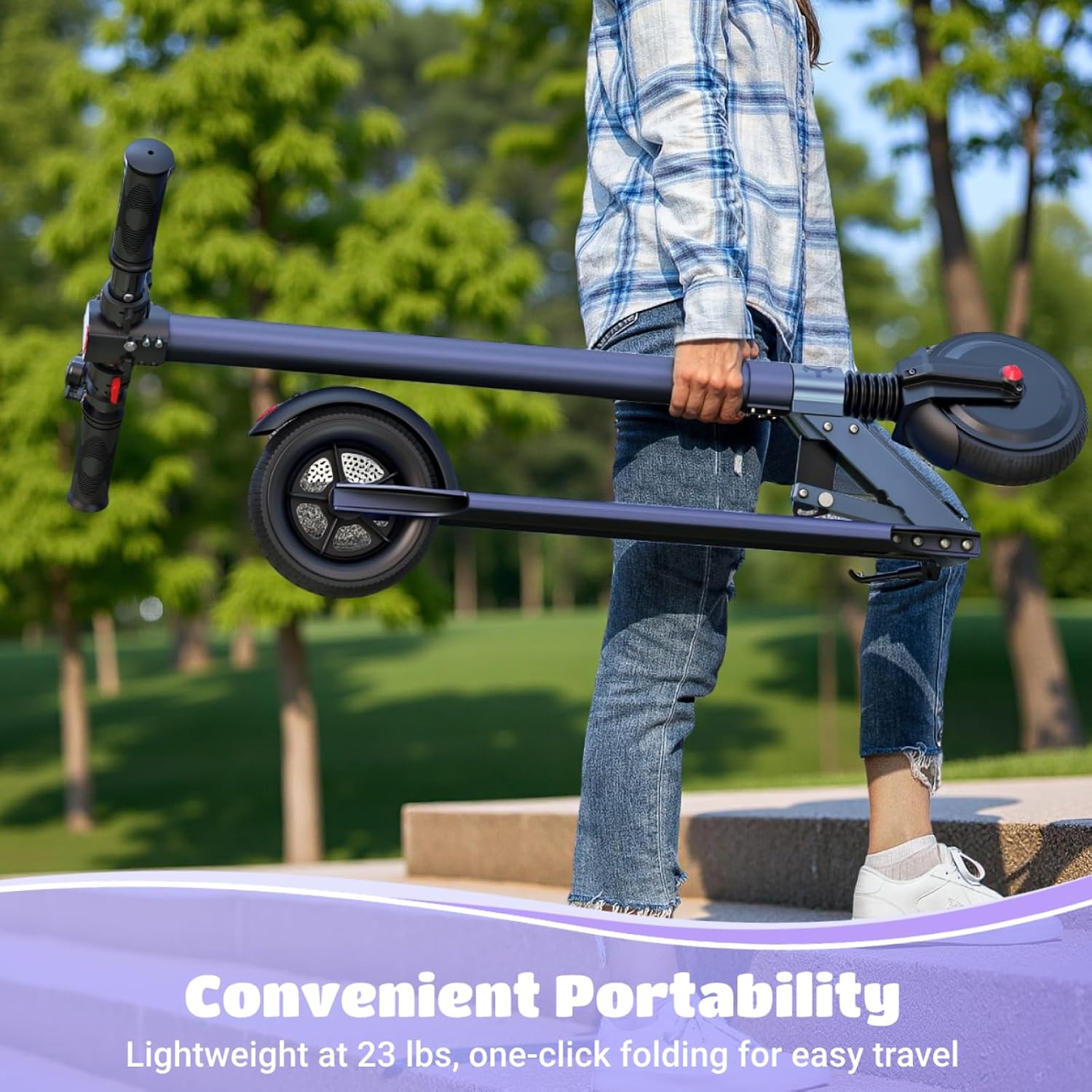 Caroma Electric Scooter Adults Peak 450W, 16-21 Miles Range E Scooter, Safe Speed Control Scooter with Smart LED Display Max 16 MPH, Lightweight Foldable E-Scooter,Electric Scooter for Kids,Gift Idea