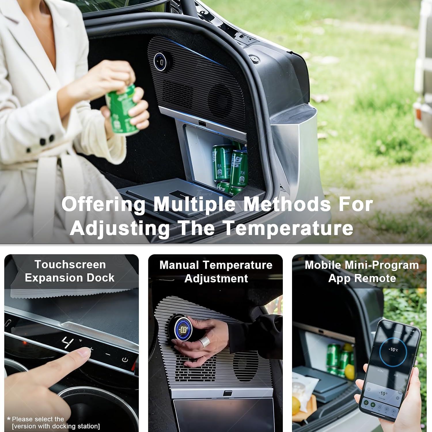 Tlyard Tesla Built-in Refrigerator for Model 3 Highland 2024 2025, Right-Side Trunk Cooler Refrigerator 10L,Bluetooth & App Control, Compressor Cooling AI Tem Control(–10°C to 20°C) Dual Power Supply