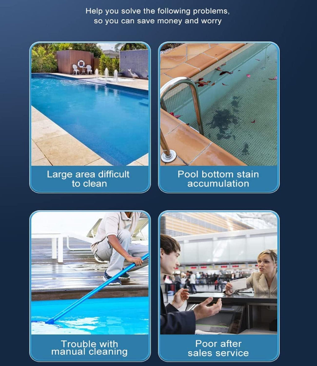 Fully Automatic Swimming Pool Vacuum Cleaner,Swimming Pool Cleaner Robot,Cordless Automatic Pool Cleaner, Underwater Automatic Pool Vacuum Cleaner,for Ground Swimming Pool