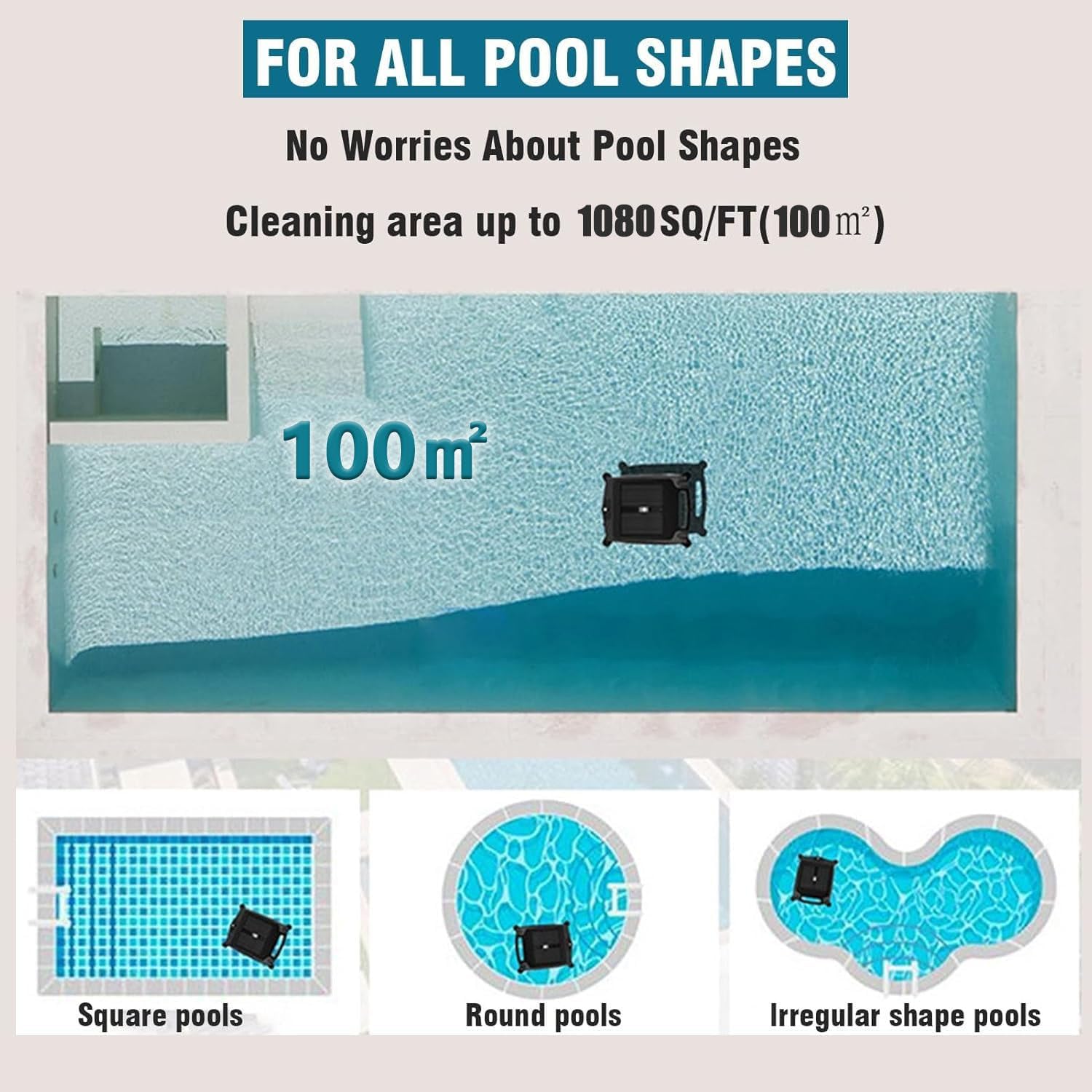 Automatic Cordless Robot Solar Powered Pool Skimmer Cleaner for All Swimming Pool Sur-Face, with App Support, Shallow Water Safeguard, and Twin Salt Chlorine Tolerant Motors
