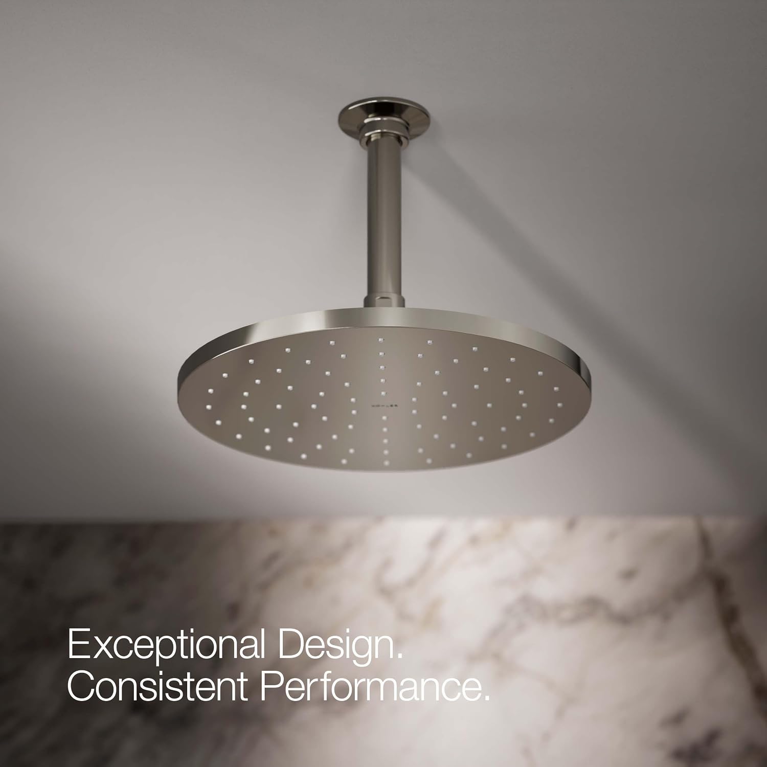 Kohler 13689-G-SN Contemporary Round 10' single-function rainhead, 1.75 gpm, Vibrant Polished Nickel