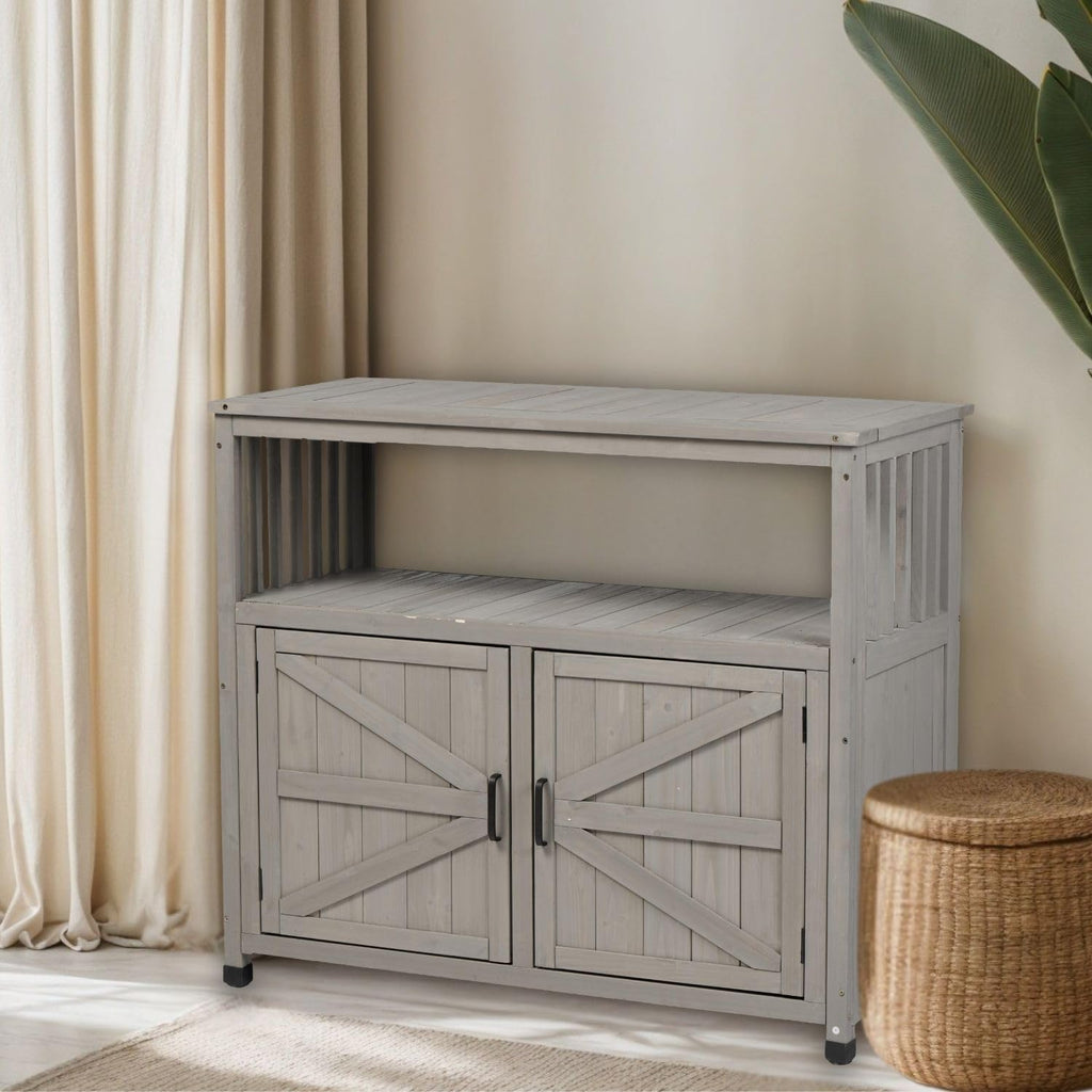 KEIKI 42 x 37 in Outdoor Storage Cabinet with 2 Doors Buffet Cabinet Sideboard Bar Table for Indoor