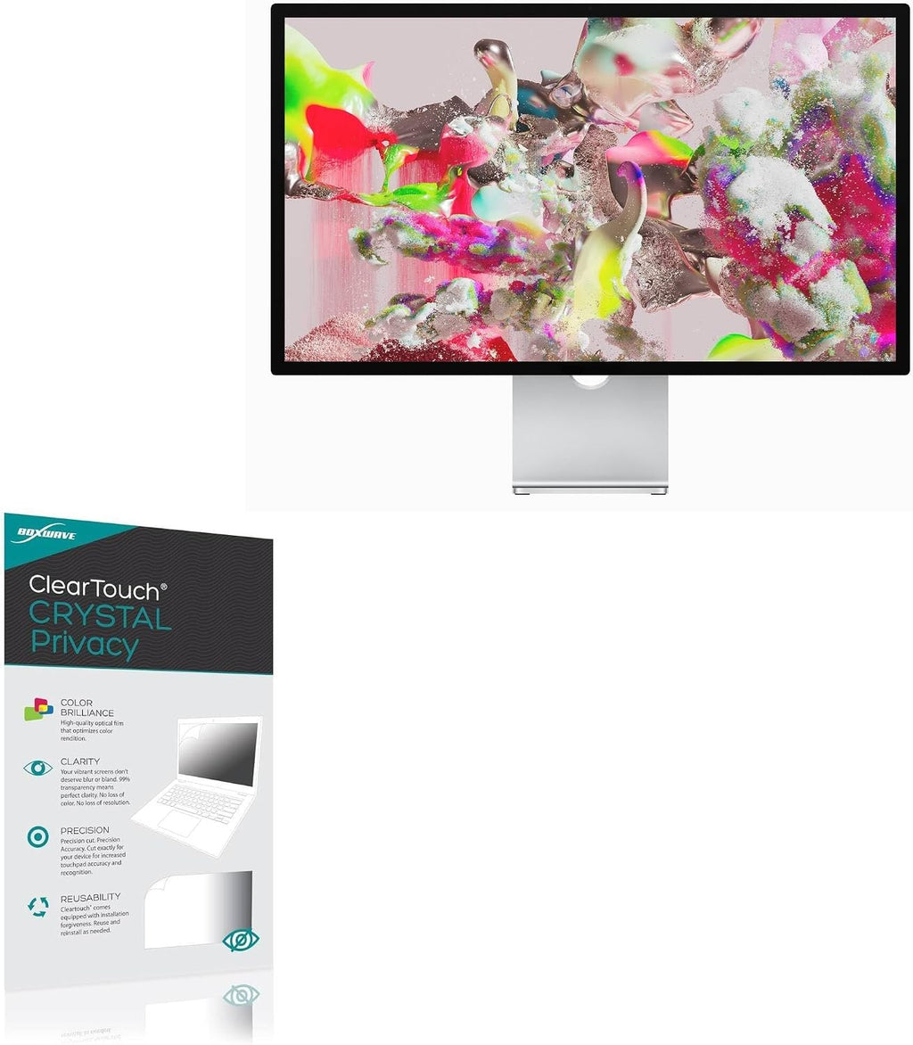 BoxWave Screen Protector Compatible with Apple Studio Display (27 in) - ClearTouch Crystal Privacy (2-Pack), Privacy Screen Protector Flexible Film Clear