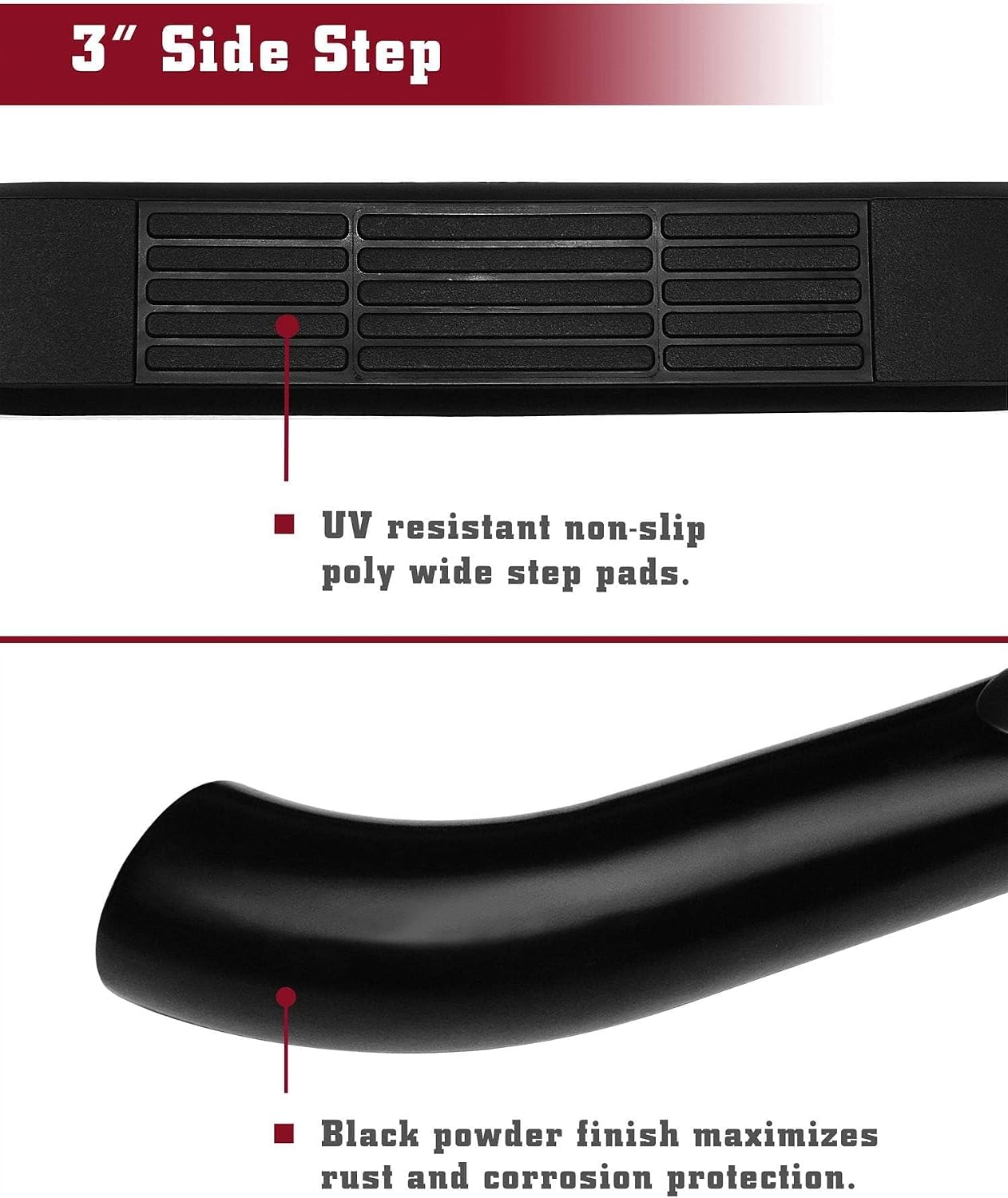 TAC Running Boards Side Steps Compatible with 2022-2026 Nissan Pathfinder SUV 3' Black Side Bars Nerf Bars Step Rails Off Road Accessories (2 pcs Running Boards)