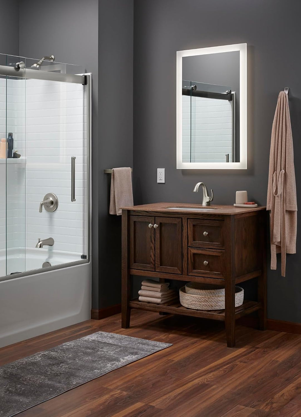 Sterling TS27377-4G-BL Medley Rite-Temp Bath and Shower Faucet Trim Set, 1.75 GPM, Easy to Clean, Premium Durable Construction, Corrosion Resistant, Matte Black