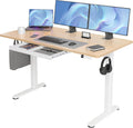 Claiks Standing Desk with Drawers, 55x24 Inch Electric Stand Up Adjustable Height Desk Computer Workstation, Natural