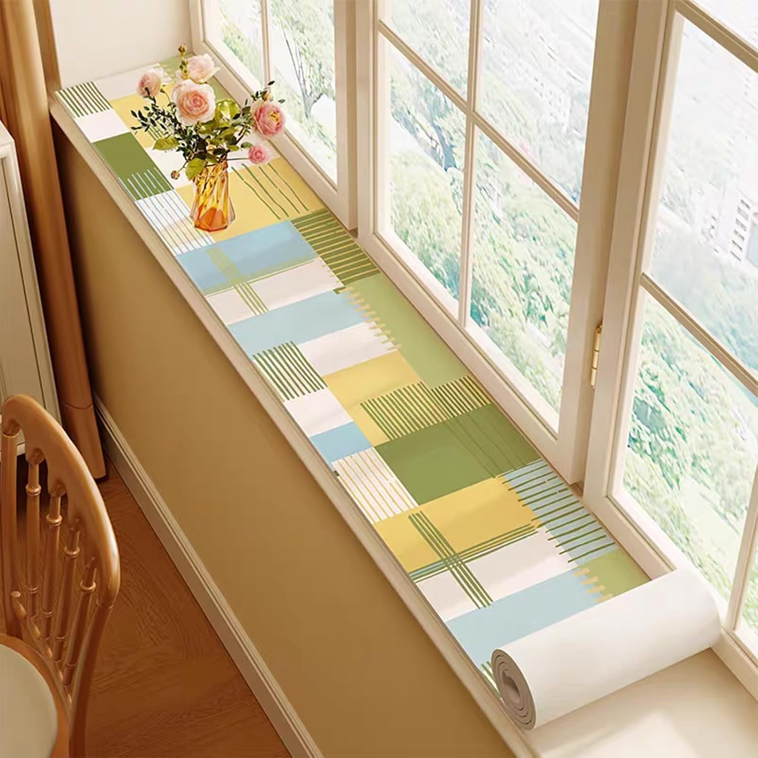 Balcony Window Sill Cover Anti-Slip Cushion, Cuttable Decorative Protector Mat for Windowsill Remodel, Home Waterproof Pad Above Furniture(27x47in/70x120cm)