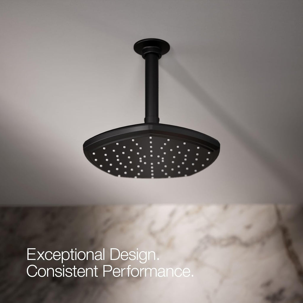 Kohler 27051-BL Occasion® 8' single-function rainhead, 2.5 gpm, Matte Black