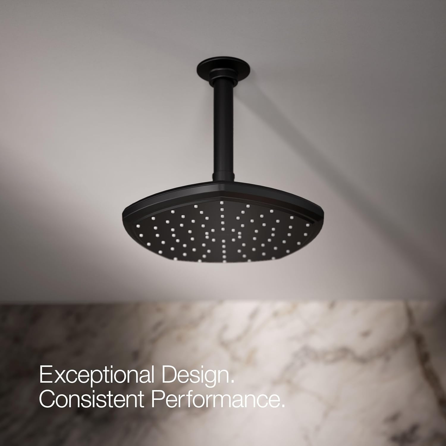 Kohler 27051-BL Occasion® 8' single-function rainhead, 2.5 gpm, Matte Black