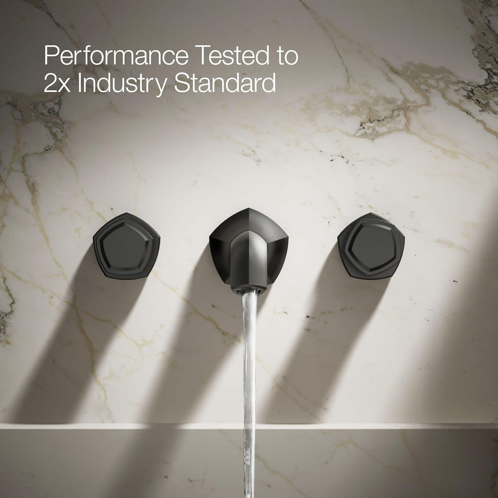 KOHLER K-T27013-9-BL Occasion Wall-Mount Bathroom Sink Faucet Knob Handle Trim, 1.2 GPM, Premium Durable Metal, Matte Black