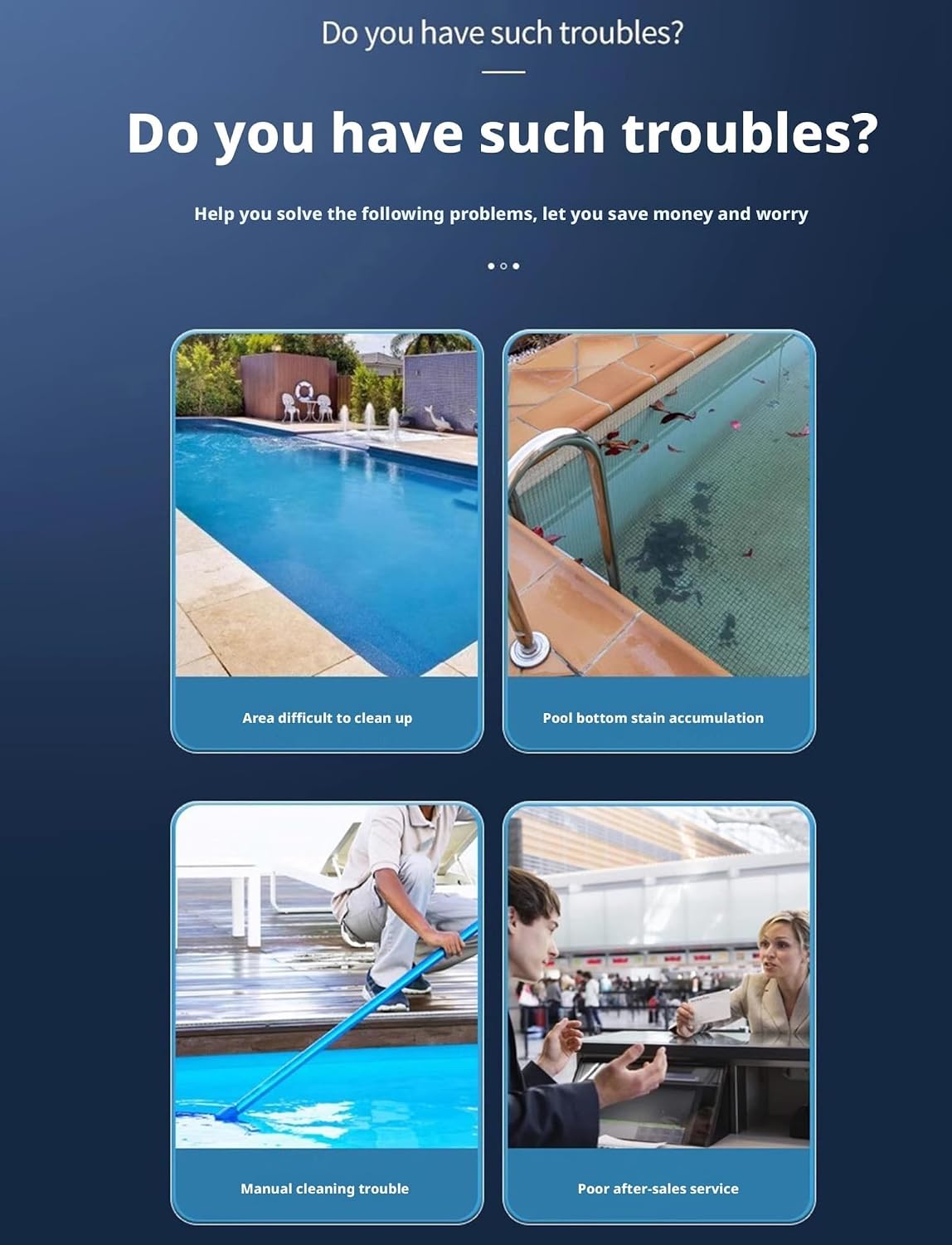 Automatic Cordless Robot Solar Powered Pool Skimmer Cleaner for All Swimming Pool, Dual Charging Options, 2 Speed Modes, Smart Obstacle Avoidance