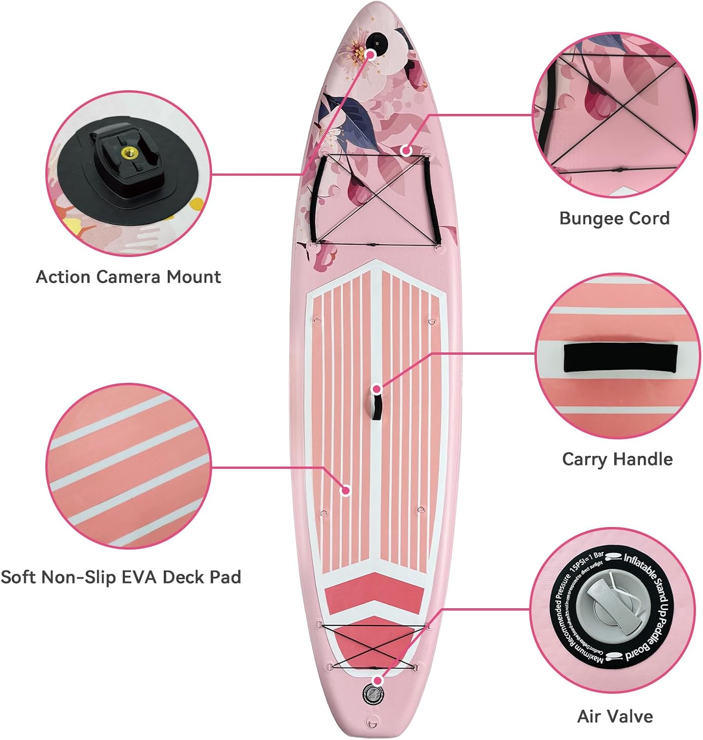 YUSING 11' Inflatable Stand Up Paddle Board with Kayak Seat, Non-Slip Deck SUP Paddle Board with Premium Kayak and SUP Accessories & Backpack, Portable Standing Boat for Youth & Adult