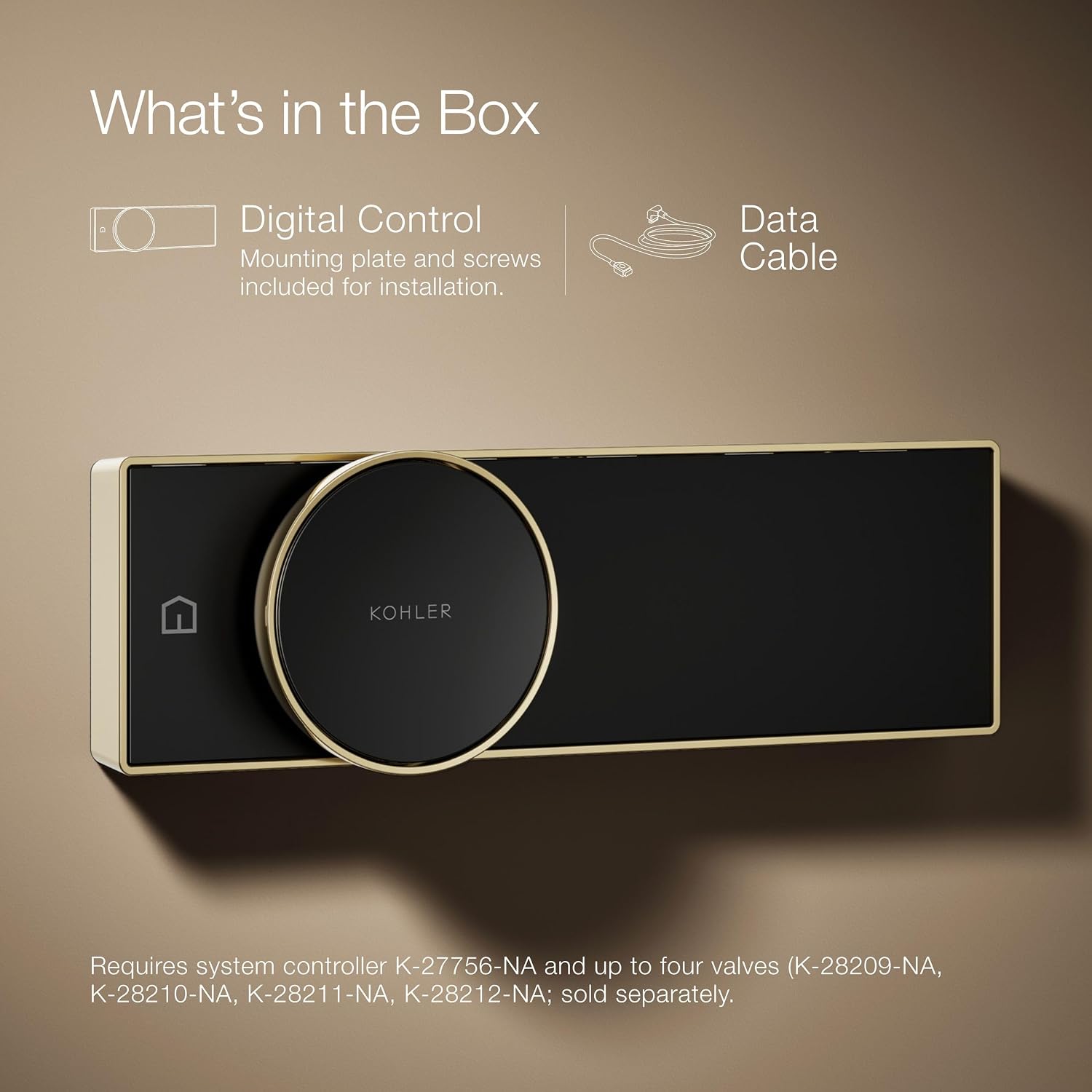 KOHLER Anthem + Digital Control Steamhead in Vibrant French Gold, Large Dial for Easy Temperature and Flow Rate Adjustment, Features System Warm-Up and Pause Option, Includes Optional Flow Restrictor