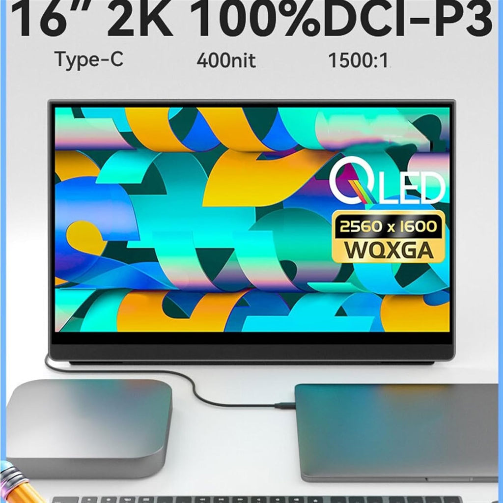 Portable Monitors 16-inch 2.5K QLED External Screen 2560 * 1600 Resolution Laptop Expansion Screen Game Office External Screen