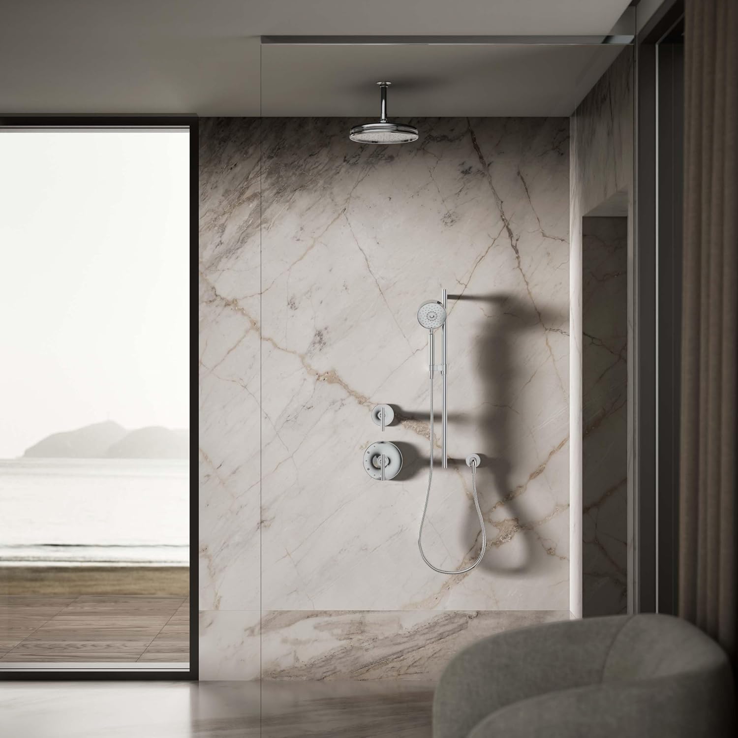 Kohler 13693-CP Traditional 10' single-function rainhead, 2.5 gpm, Polished Chrome