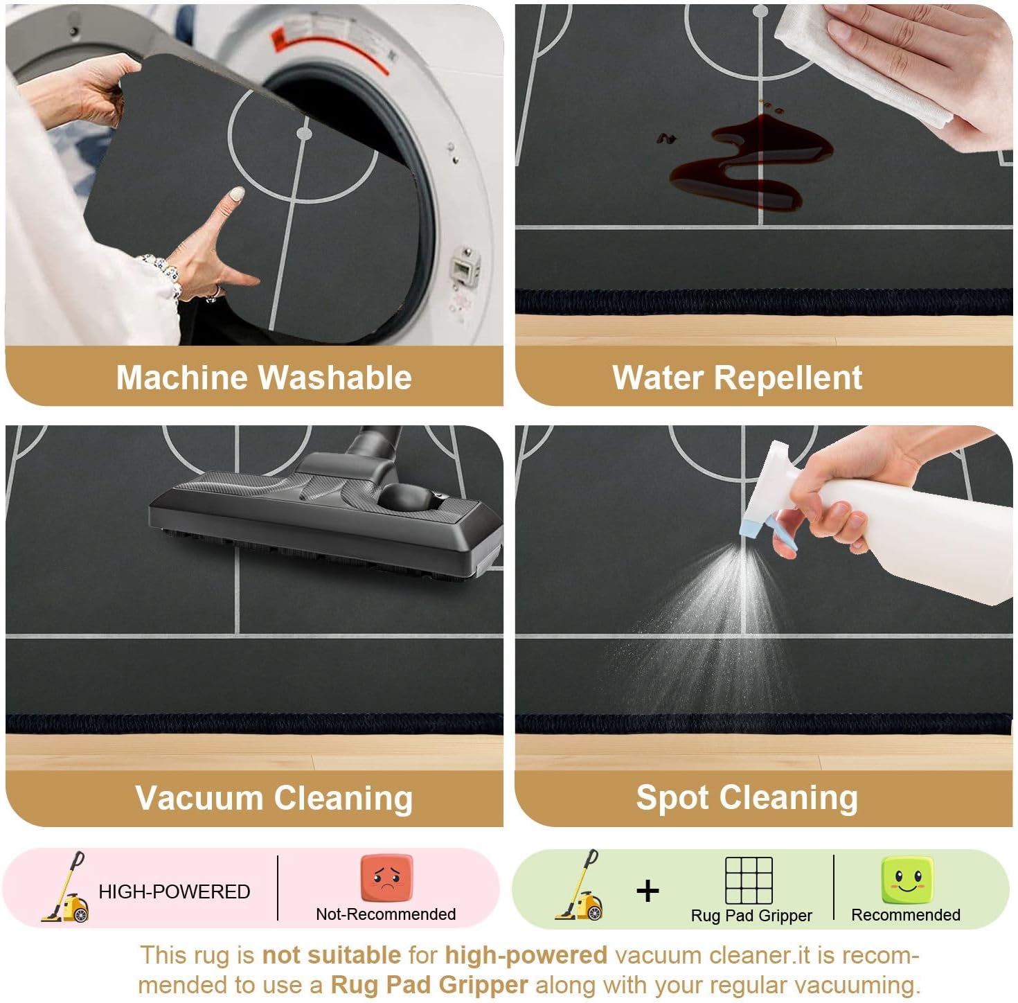 8x10 Area Rugs for Bedroom Boho Washable Rug for Living Room Soccer Field chalked Blackboard Football Stadium Painted Carpet for Dining Room Soft Rubber Backed Non-Slip Carpets for Bedroom Office