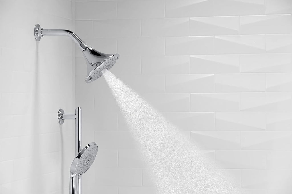 KOHLER 22169-G-AF Forte Multifunction Showerhead, Wall-Mount, 3 Spray Settings, 1.75 GPM, Vibrant French Gold