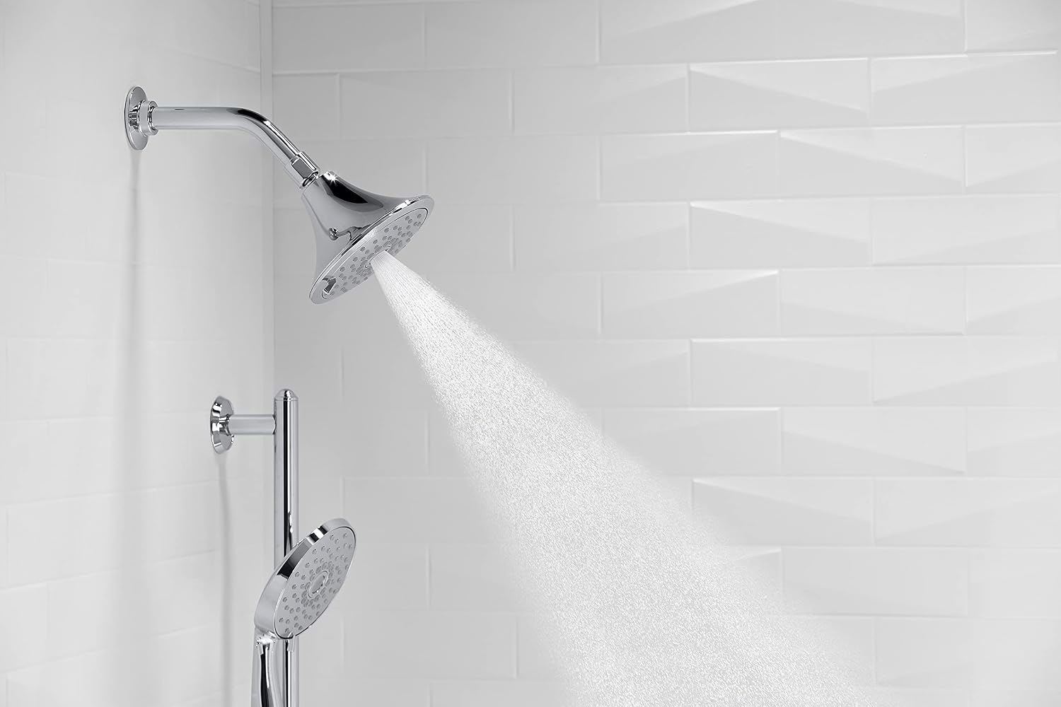 KOHLER 22169-G-AF Forte Multifunction Showerhead, Wall-Mount, 3 Spray Settings, 1.75 GPM, Vibrant French Gold