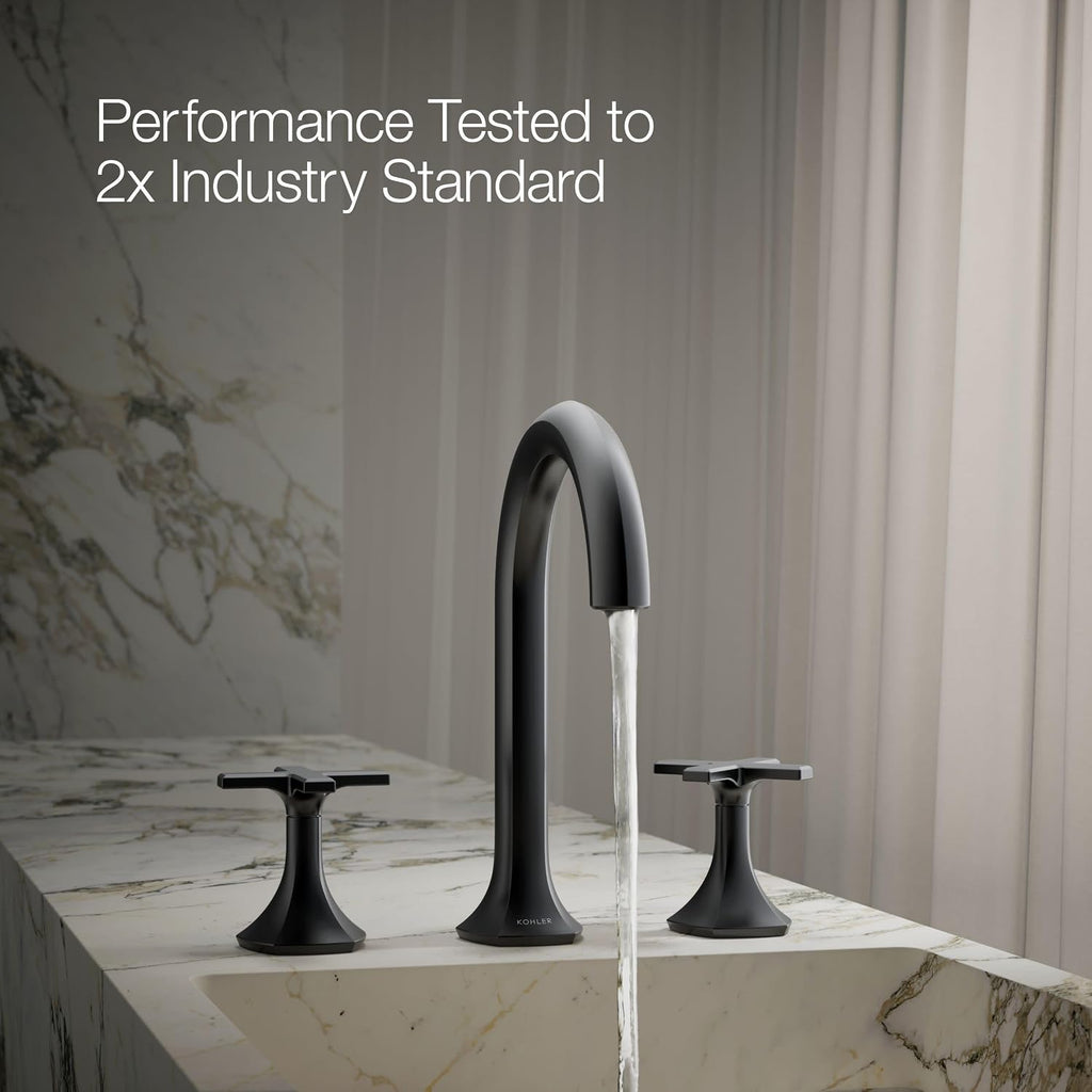Kohler 27010-3-BL OCCASION™ Cross bathroom sink faucet handles, Matte Black