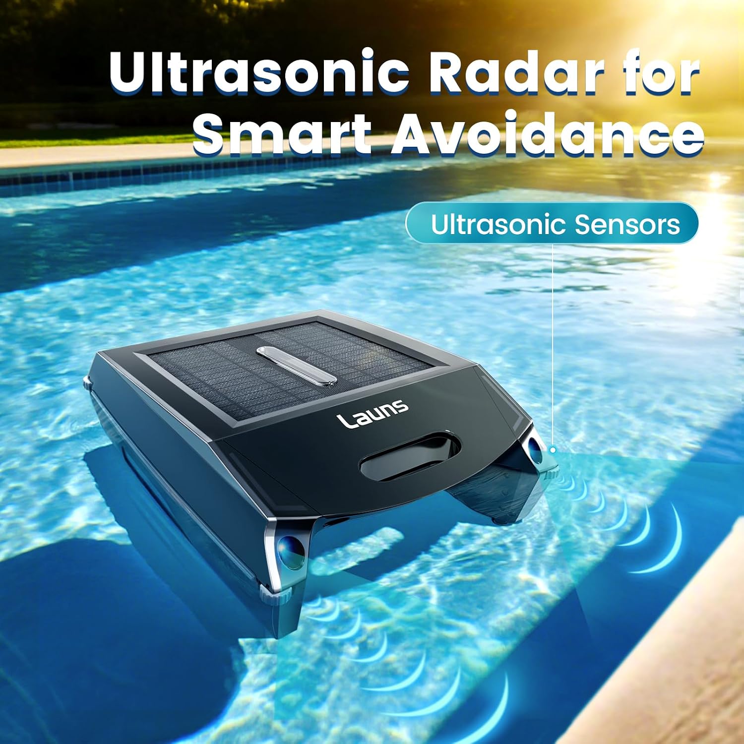 F1 Solar Powered Robotic Pool Skimmer, Automatic Pool Cleaner with 6L Large Capacity Basket & Fast Charging, for In-Ground & Above-Ground Pools