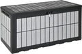 YITAHOME 134 Gallon Large Deck Box, Waterproof Resin Outdoor Storage Box with Lock, Doubles as Bench Seating for Patio Furniture Cushions,Garden Tools & Pool Accessories, Black & Wood-Grain Gray