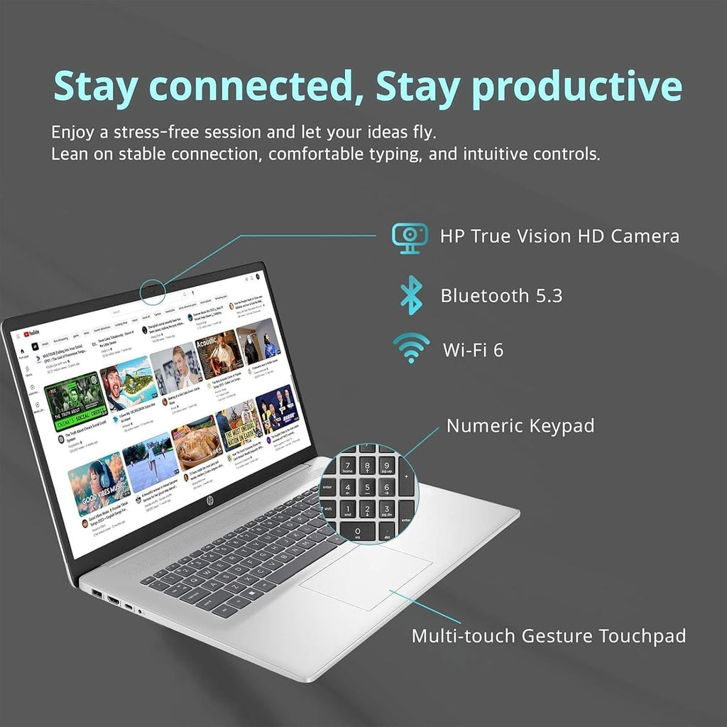 HP Laptops - 17 Inch Touchscreen Laptop with Stylus Pen - AMD Ryzen 5 7530U - Wi-Fi 6 - Camera Privacy Shutter - Ideal for College Students Business Office (Windows 11, 32GB RAM |1TB PCIe SSD)