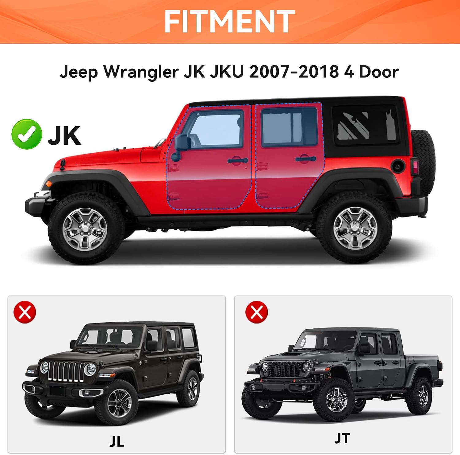 Red Running Boards fit for Jeep Wrangler JK 2007-2018 | Side steps fit for JK 4 door rock rail steps carbon steel rock sliders estribos para