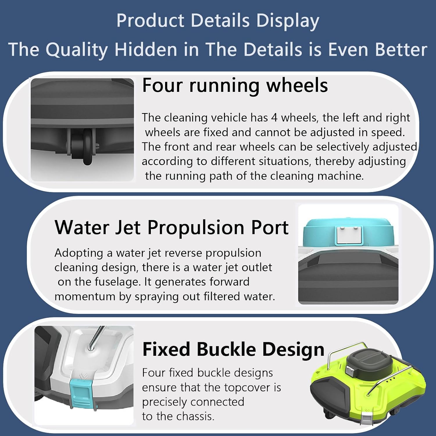 Cleaner Automatic Pool Vacuum,Pool Automatic Vacuum Cleaner, Waterproof Robot Pool Vacuum,Pool Cleaner Robot,with Strong Suction