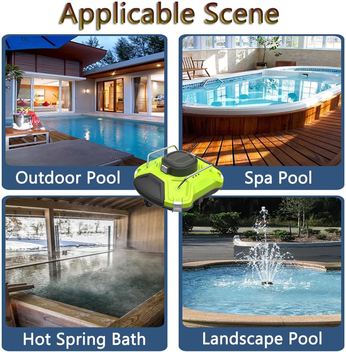 Automatic Robotic Pool Cleaner, Dual Motors Automatic Robot Leaf Cleaners for All Swimming Pool Cleaning Filter Clogged Low Battery Self Parking Function