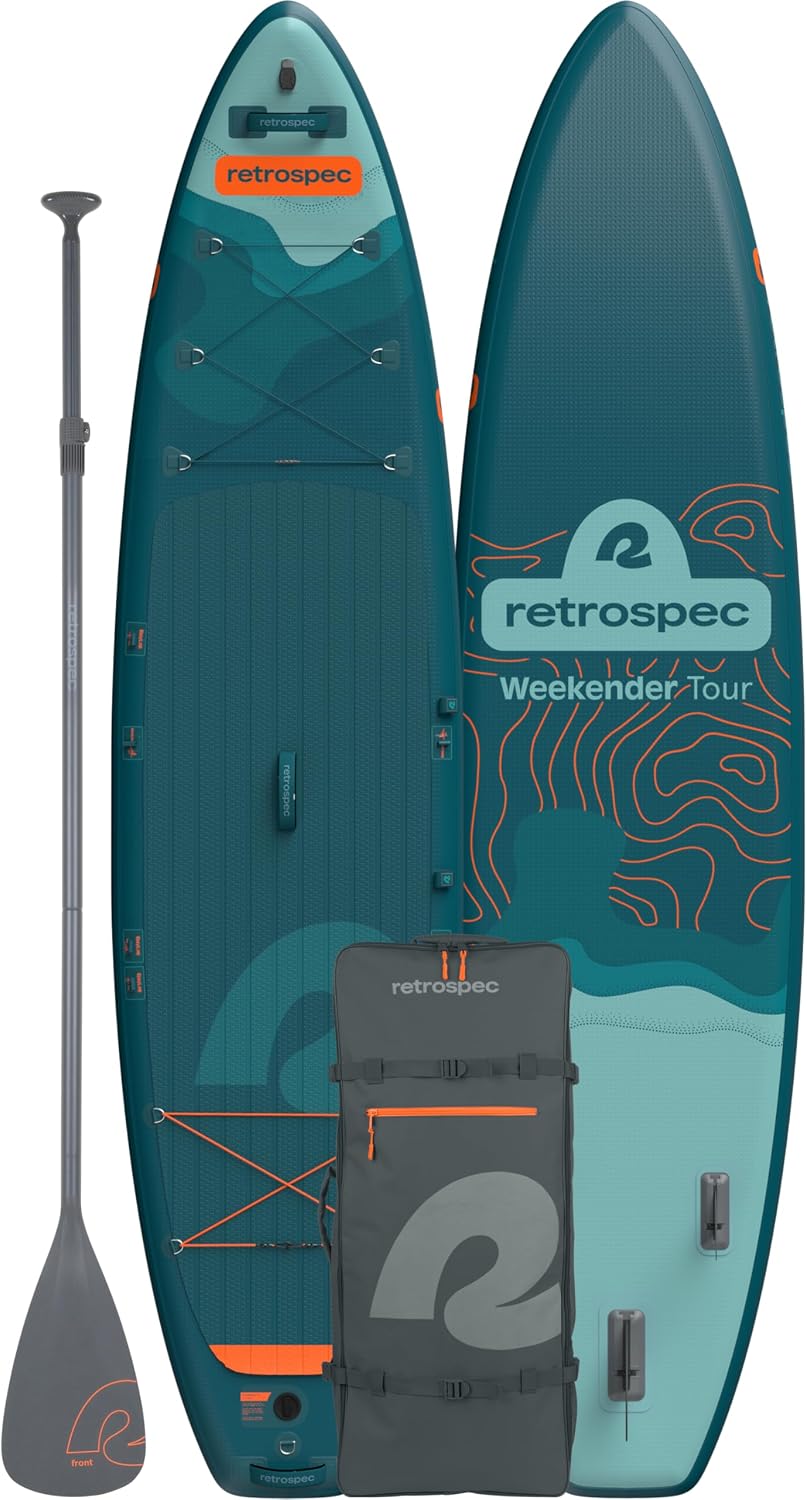 Retrospec Weekender Tour 11'6 Inflatable Paddle Board - Lightweight Touring SUP with Paddle, Pump & Accessories - Stable, Puncture-Resistant Design with No-Slip Deck & Storage Bungees